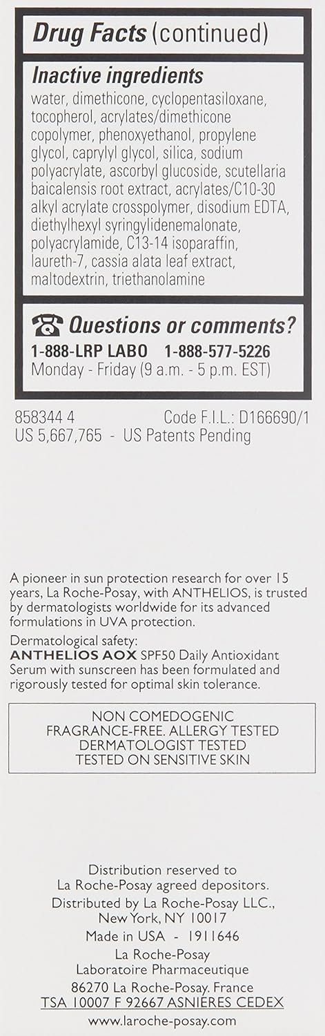 La Roche-Posay Anthelios AOX Premium Antioxidant Serum SPF 50 – Elevated Daily Skincare
