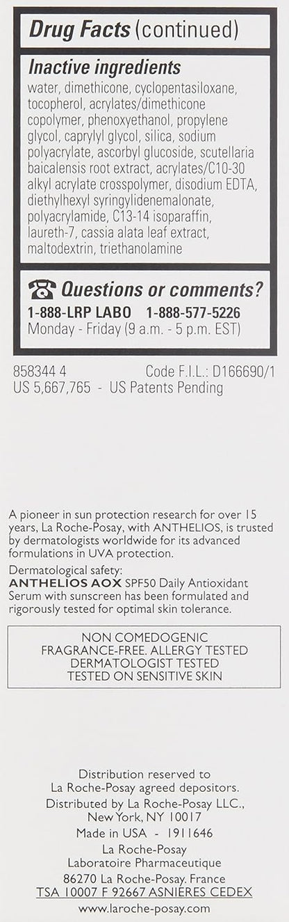 La Roche-Posay Anthelios AOX Premium Antioxidant Serum SPF 50 – Elevated Daily Skincare