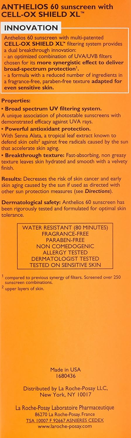 La Roche-Posay Anthelios SPF 60 Sunscreen – Oxybenzone-Free Formula for Family-Safe Sun Care