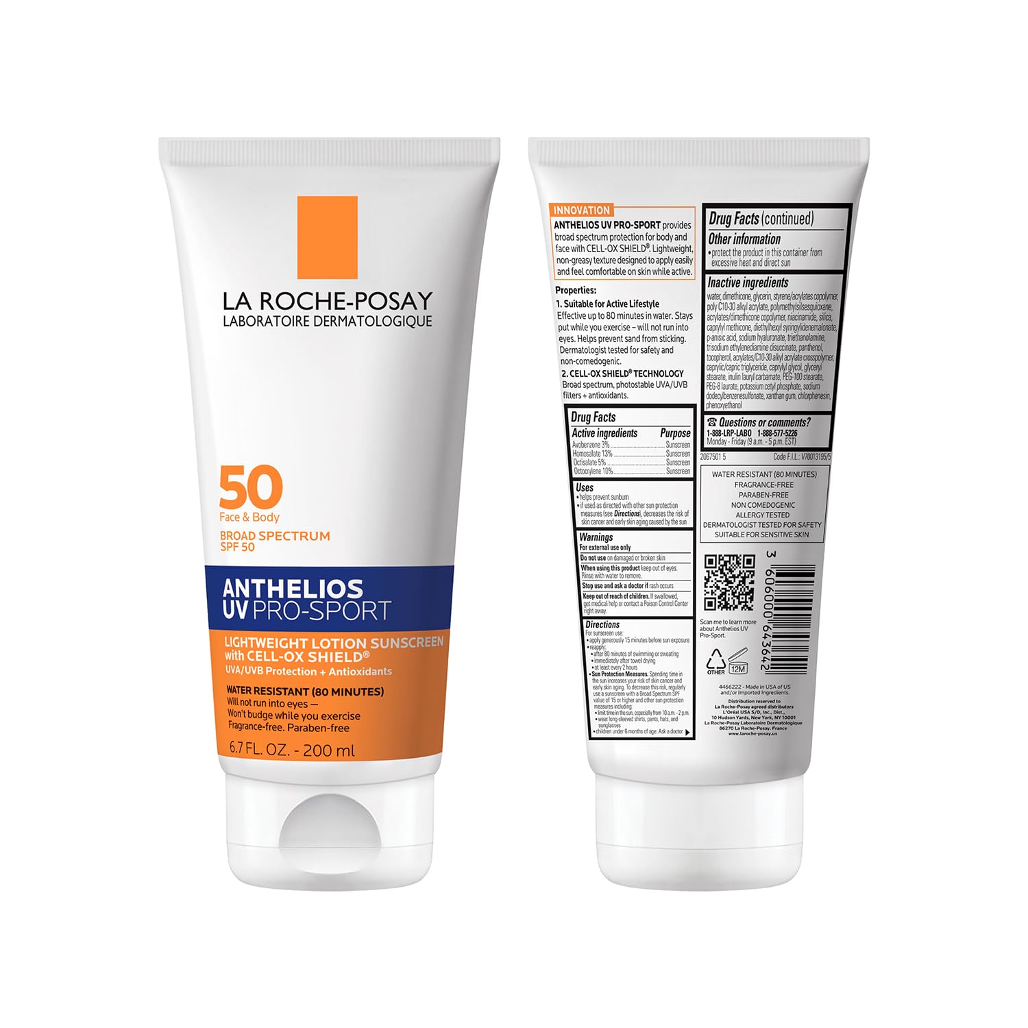 La Roche-Posay Anthelios UV Pro-Sport Sunscreen – Pediatrician-Tested SPF 50 for Kids' Sports & Playground Safety