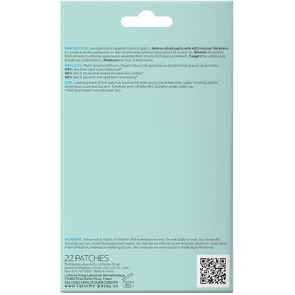 La Roche-Posay Effaclar Blemish Patches – Overnight Spa Ritual for Acne-Prone Skin, Hydrocolloid Spot Treatment