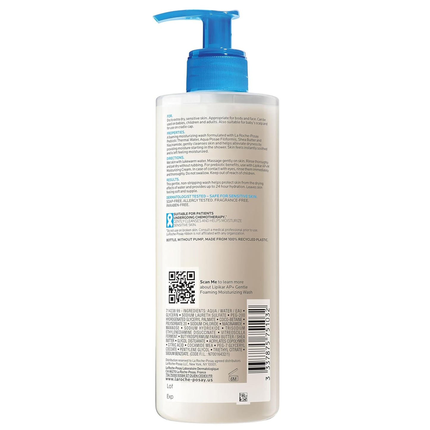 La Roche-Posay Lipikar AP+ Hypoallergenic Body Wash – Soap-Free & Clinically Safe for Reactive Skin