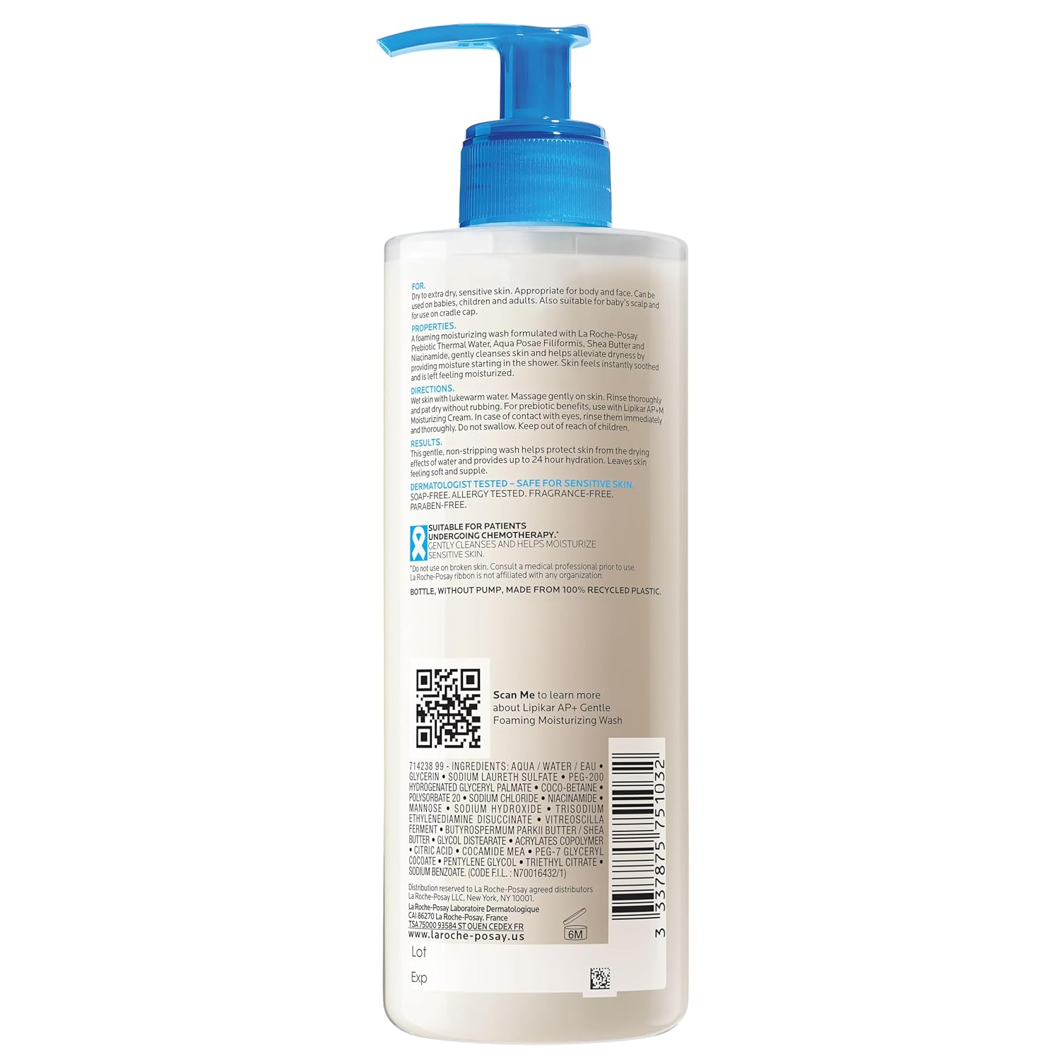 La Roche-Posay Lipikar AP+ Hypoallergenic Body Wash – Soap-Free & Clinically Safe for Reactive Skin