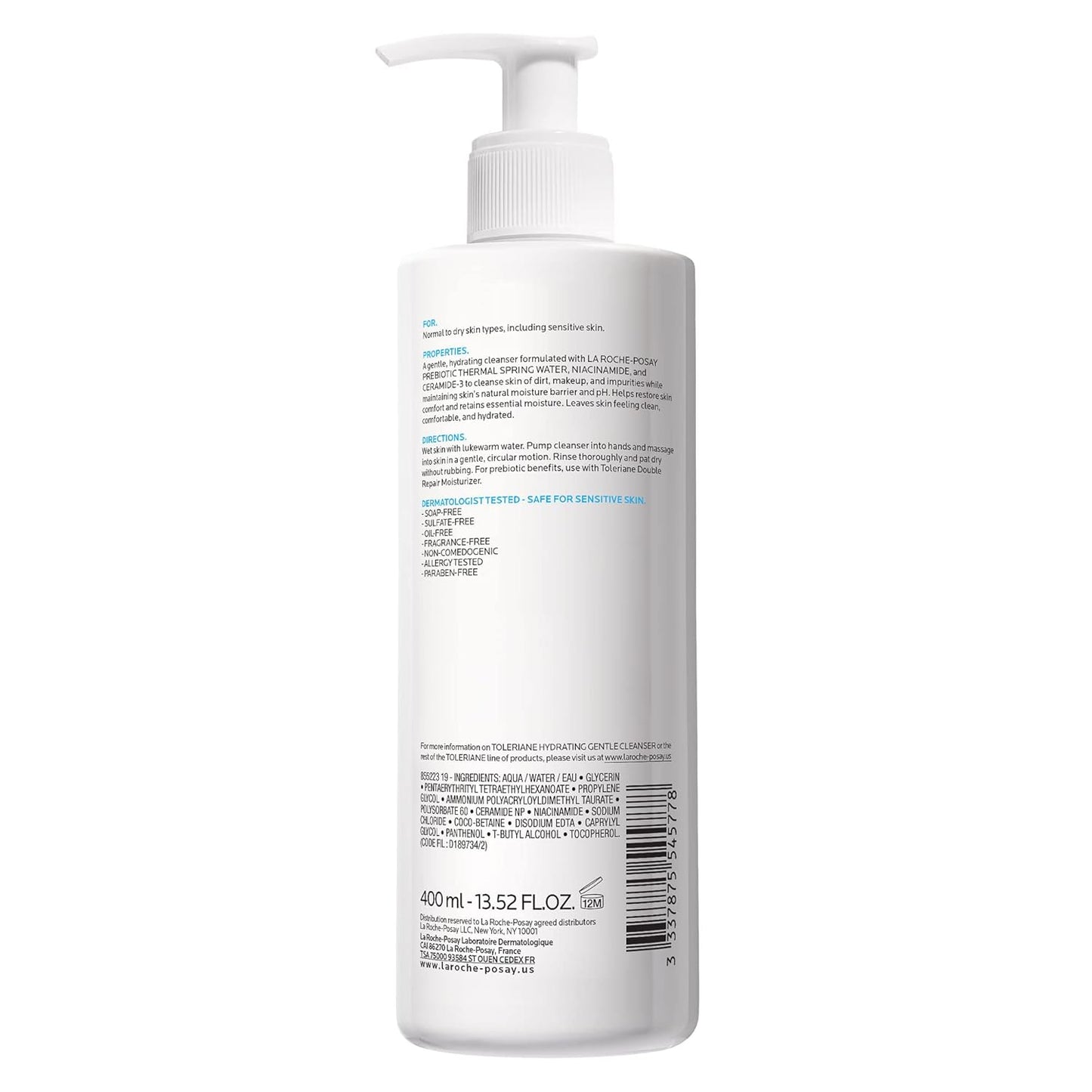 La Roche-Posay Toleriane Hydrating Cleanser – Premium Dermatological Daily Face Wash with Ceramides