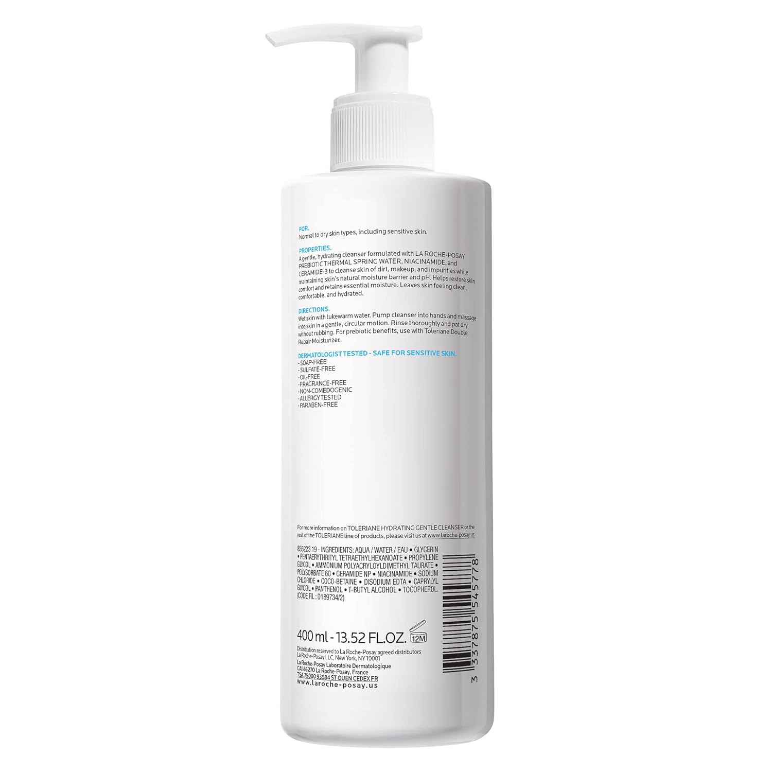 La Roche-Posay Toleriane Hydrating Cleanser – Premium Dermatological Daily Face Wash with Ceramides