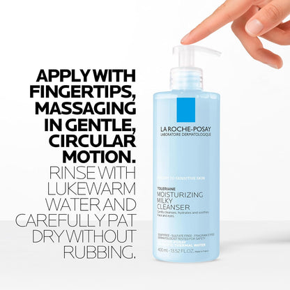 La Roche-Posay Toleriane Moisturizing Milky Cleanser – Calming Self-Care Face Wash for Dry, Sensitive Skin Routines