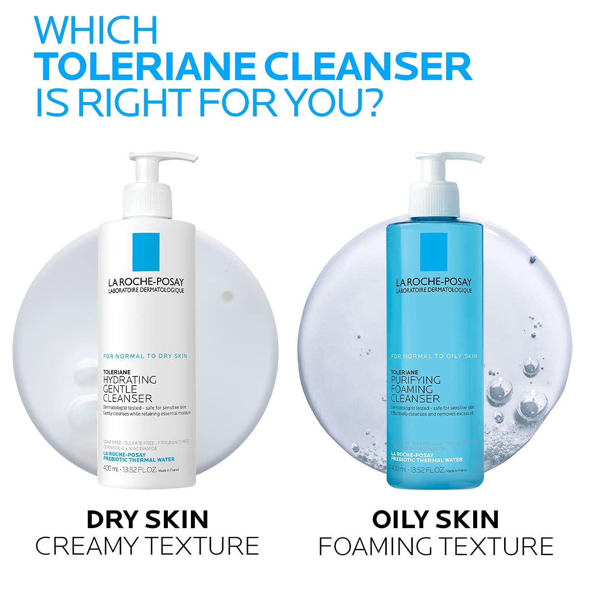 La Roche-Posay Toleriane Purifying Cleanser – Dermatologist-Tested, Hypoallergenic Face Wash for Sensitive Skin