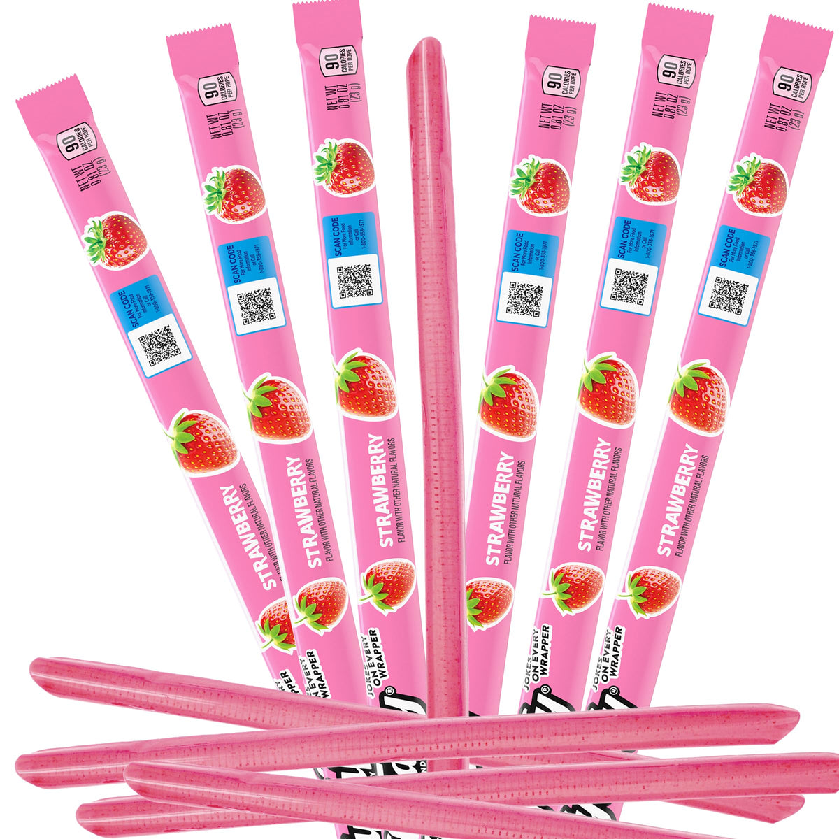Laffy Strawberry Taffy Rope Candy, 24 Pack, Taffy Candy, Individually Wrapped Candy, 0.81 Ounce Ropes
