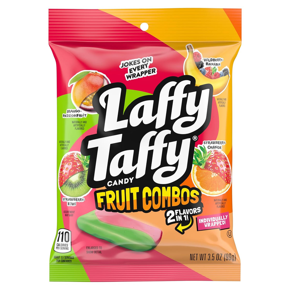 Laffy Taffy Fruit Combos Movie Night and Backyard Bonfire Chewy Candy, Assorted Fruit Flavor Snack Pack