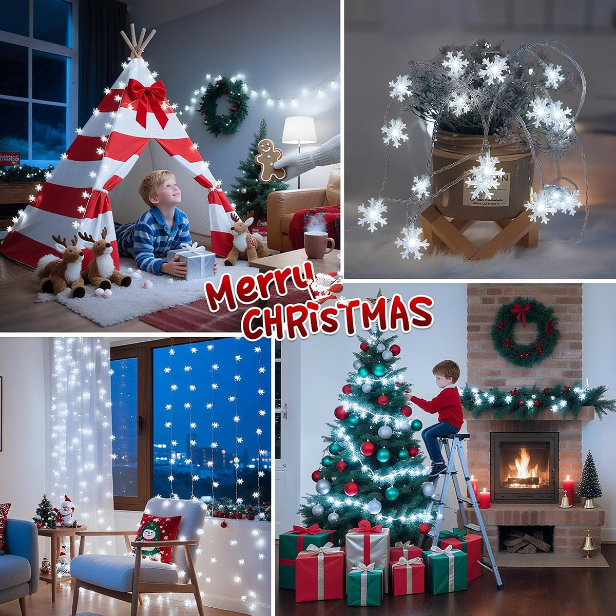 Lakumu 40 LED Snowflake Fairy Lights Rechargeable Housewarming Gift for Women and New Apartment Owners