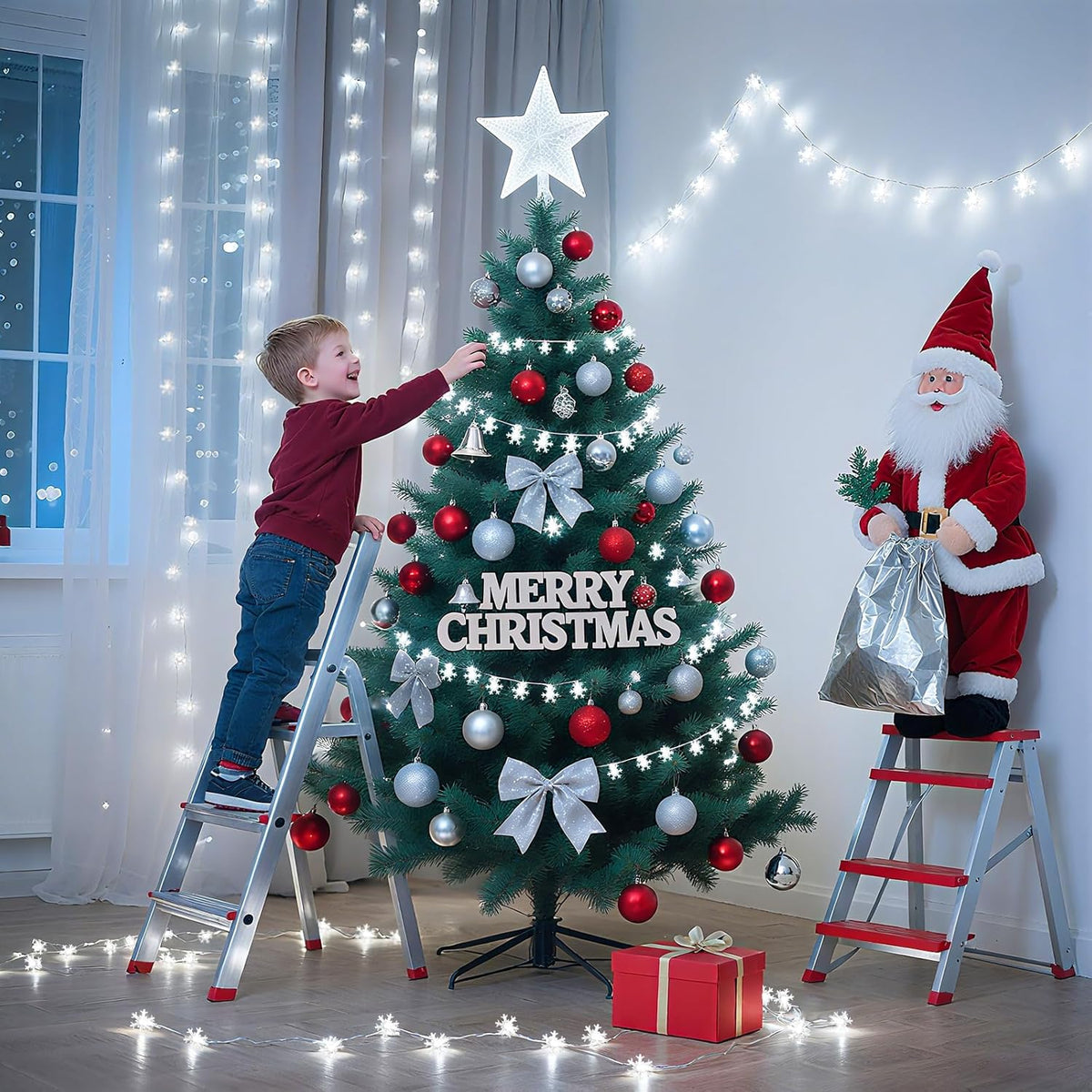Lakumu 40 LED Snowflake Fairy Lights Rechargeable Housewarming Gift for Women and New Apartment Owners