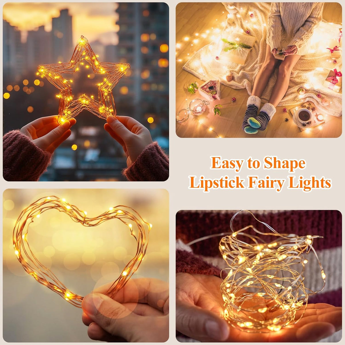Lakumu Warm White Fairy Lights with Timer – Romantic Valentine's Day Gift for Couples and Home Decor Lovers