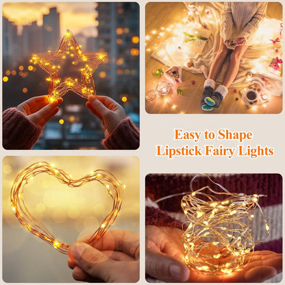 Lakumu Warm White Fairy Lights with Timer – Romantic Valentine's Day Gift for Couples and Home Decor Lovers