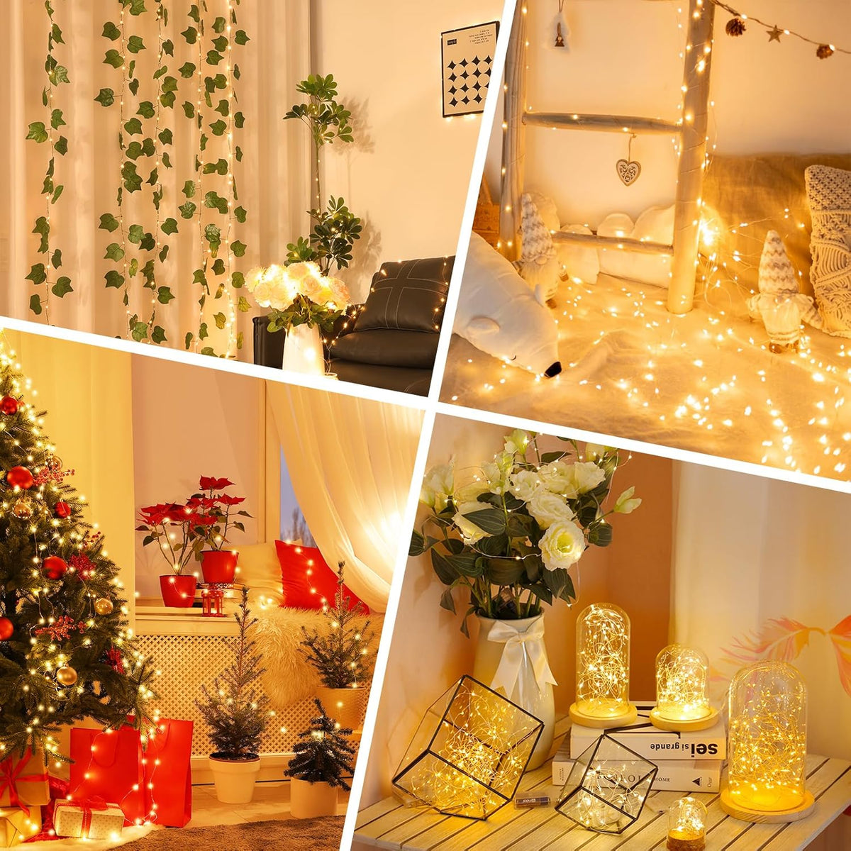 Lakumu Warm White Fairy Lights with Timer – Romantic Valentine's Day Gift for Couples and Home Decor Lovers