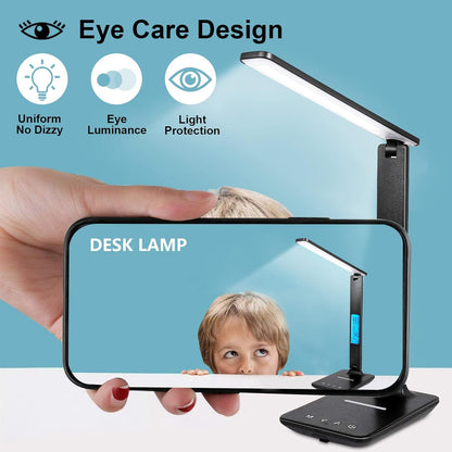 LAOPAO Decorative Wireless Charging Table Lamp – Cozy Living Room and Bedside Lighting with USB Port and Foldable Arm