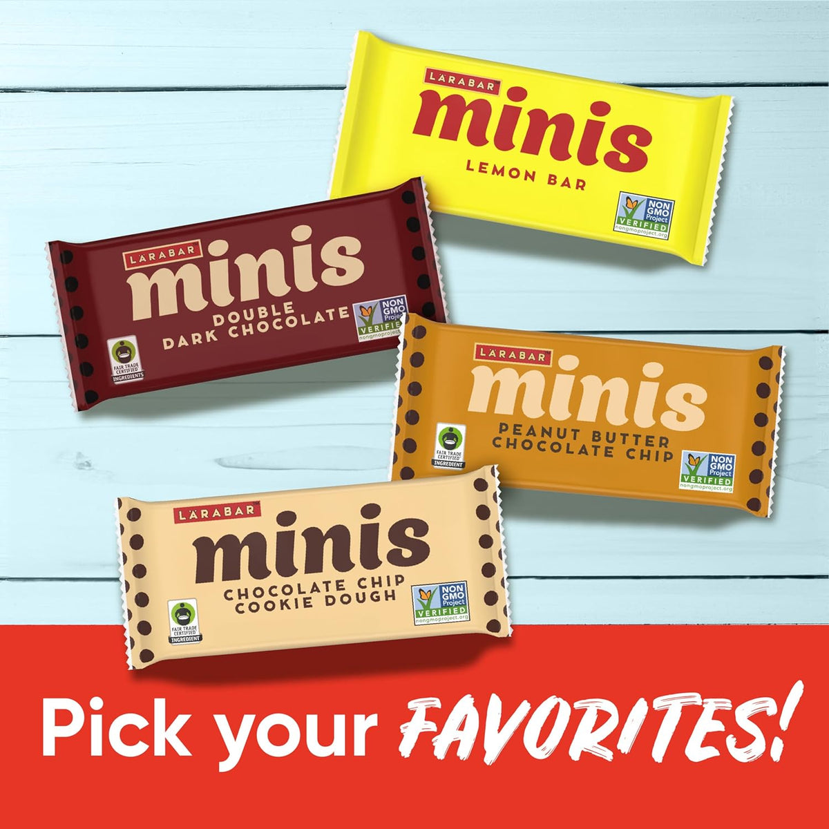 Larabar Minis Cookie Dough Mini Bars – Soft Chewy Backpack Snack for Toddlers and Kids, 30 Count