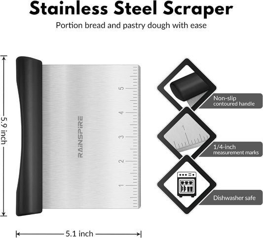 laser-style measurement marks from 1 to 6 inches in 1/4 inch increments along the blade edge