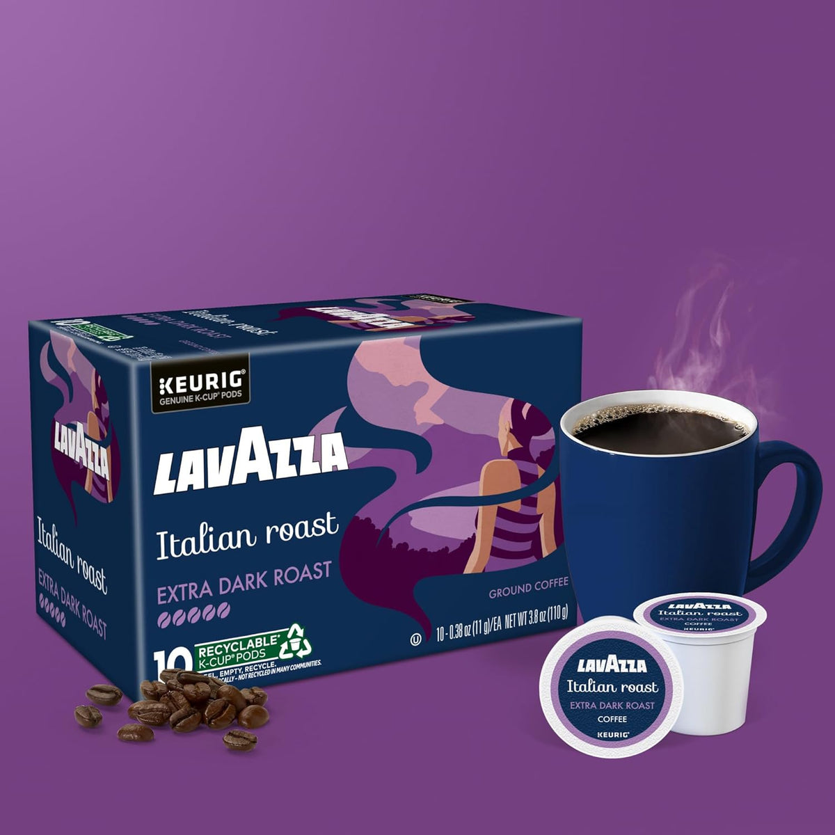 Lavazza Dark Roast Single Serve Coffee Pods – Intense Afternoon Pick-Me-Up for Office Break Room, 60ct