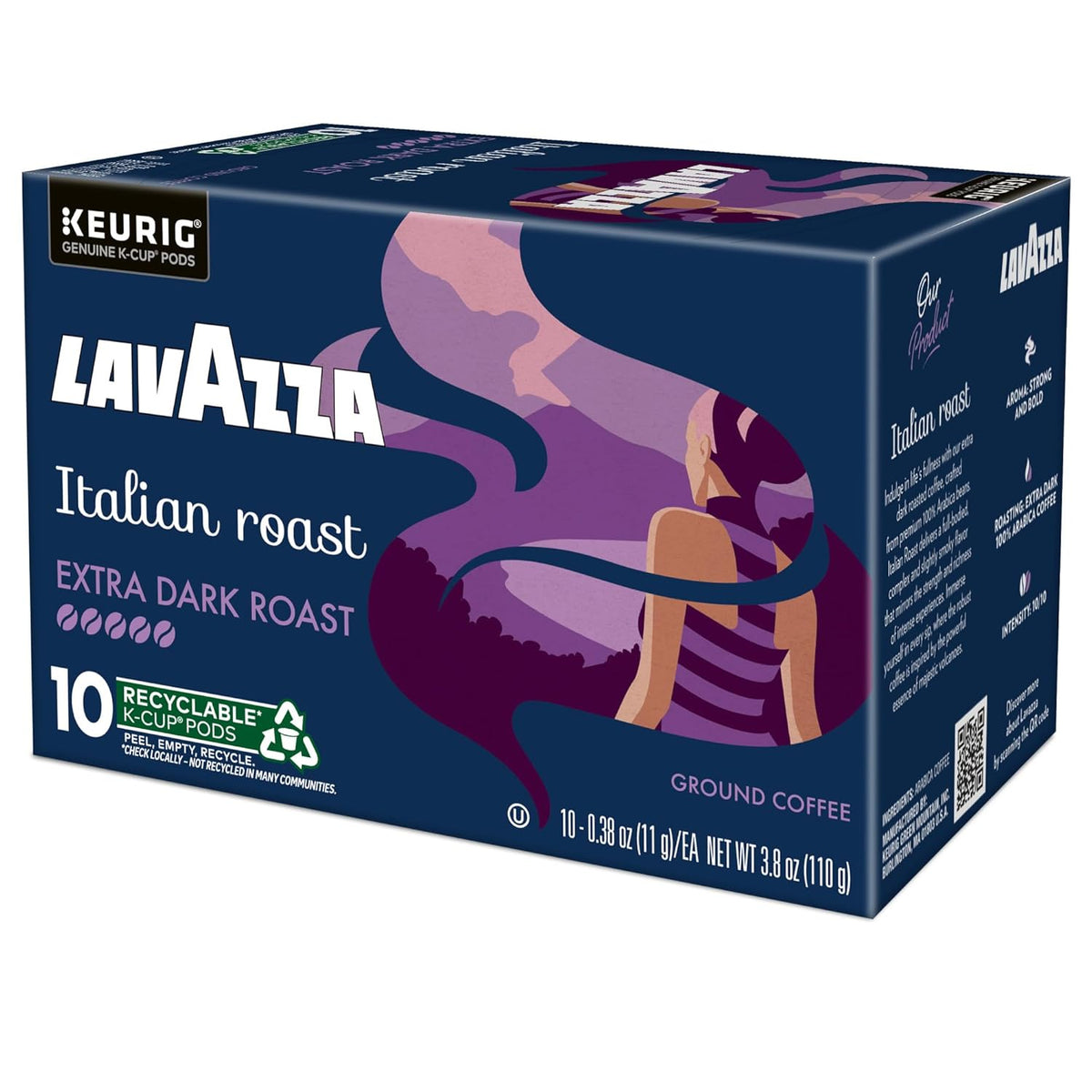 Lavazza Dark Roast Single Serve Coffee Pods – Intense Afternoon Pick-Me-Up for Office Break Room, 60ct
