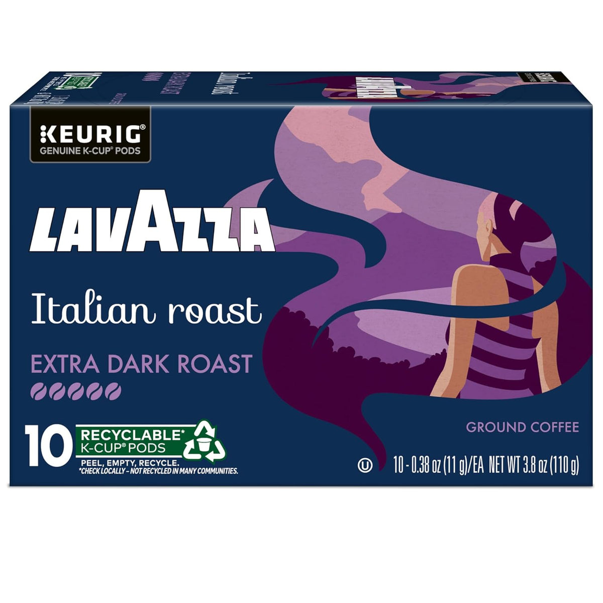 Lavazza Dark Roast Single Serve Coffee Pods – Intense Afternoon Pick-Me-Up for Office Break Room, 60ct