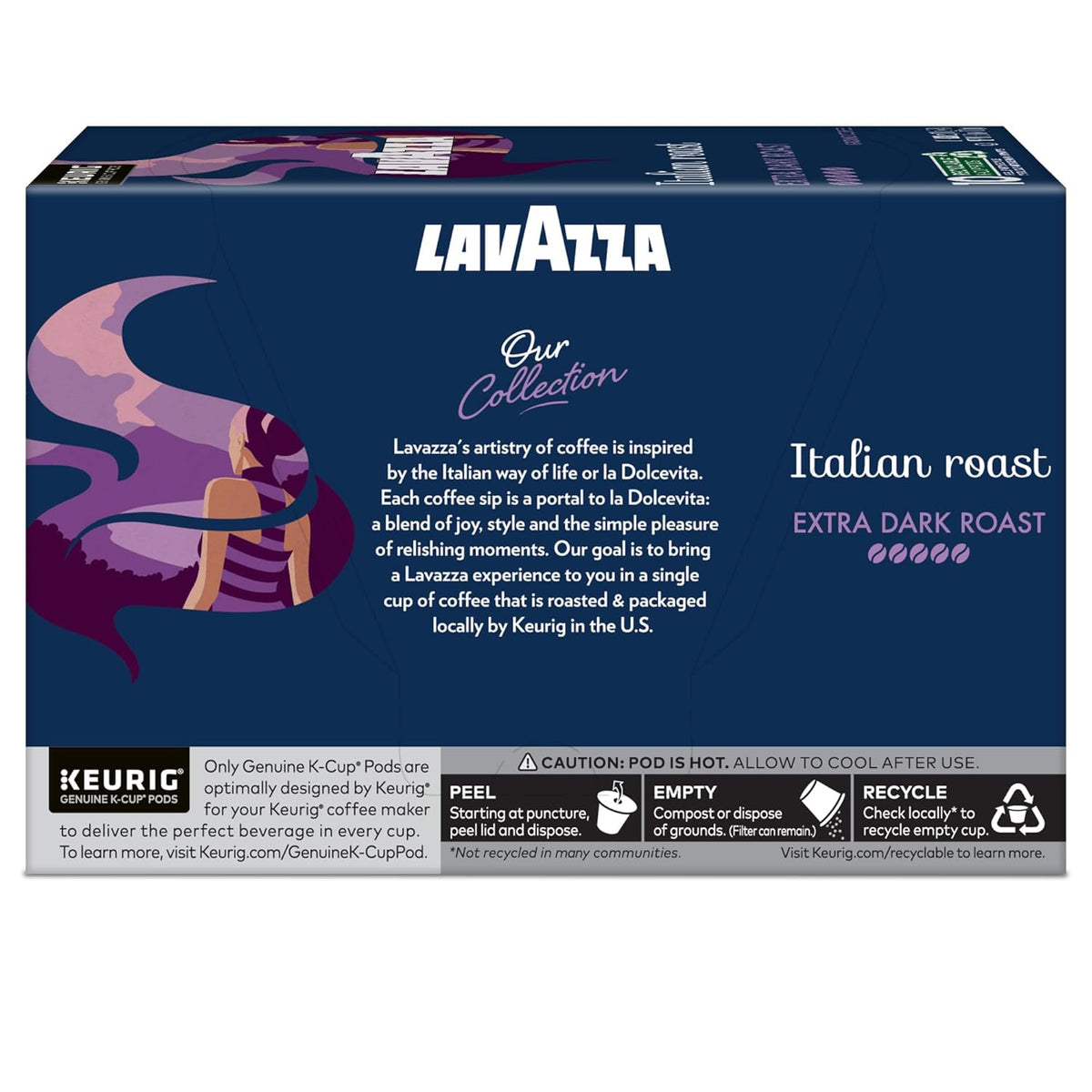 Lavazza Dark Roast Single Serve Coffee Pods – Intense Afternoon Pick-Me-Up for Office Break Room, 60ct