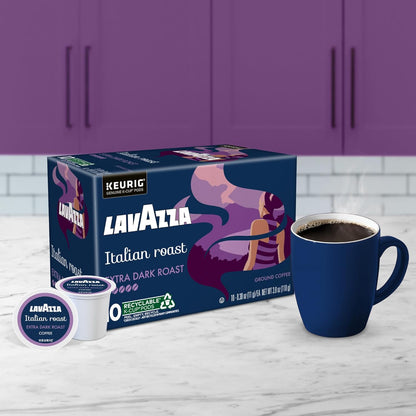 Lavazza Dark Roast Single Serve Coffee Pods – Intense Afternoon Pick-Me-Up for Office Break Room, 60ct