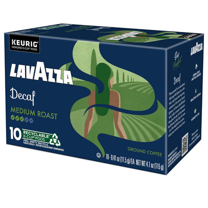 Lavazza Decaf Keurig Pods – Nightly Mindfulness Brew for Health-Conscious Adults, Kosher Medium Roast 60-Count
