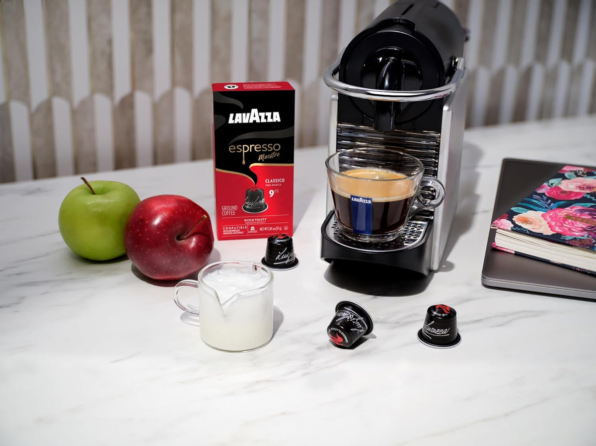 Lavazza Espresso Maestro Classico Pods for Shared Office Espresso Stations, Nespresso Original Compatible 100% Arabica Medium Roast