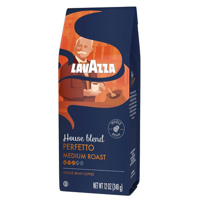 Lavazza House Blend Perfetto Whole Bean Coffee 12oz – Small Office Breakroom Coffee for Teams, Italian Medium Roast Whole Bean for Daily Brewing