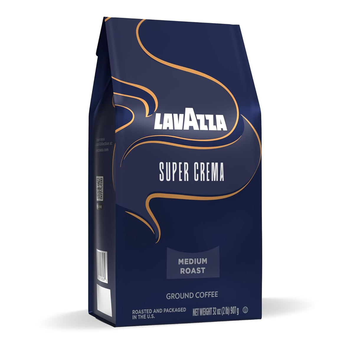 Lavazza Super Crema Ground Coffee, Medium Roast, Background Aroma and Steady Caffeine for Remote Work Mornings, 32 oz Bag for Espresso and Drip