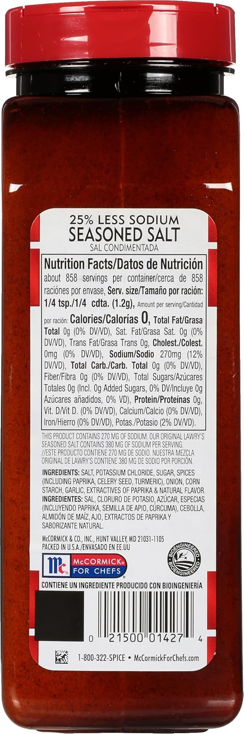 Lawry's 25% Less Sodium Seasoned Salt – Thoughtful Housewarming Gift for New Homeowners, Pantry Must-Have