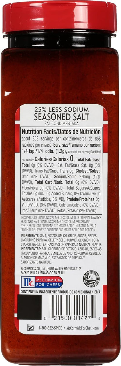 Lawry's 25% Less Sodium Seasoned Salt – Thoughtful Housewarming Gift for New Homeowners, Pantry Must-Have