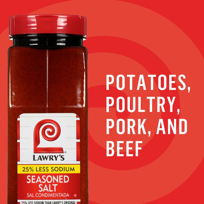 Lawry's 25% Less Sodium Seasoned Salt – Thoughtful Housewarming Gift for New Homeowners, Pantry Must-Have