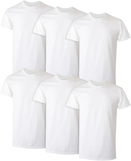 lay-flat crewneck collar that stays hidden under collared shirts