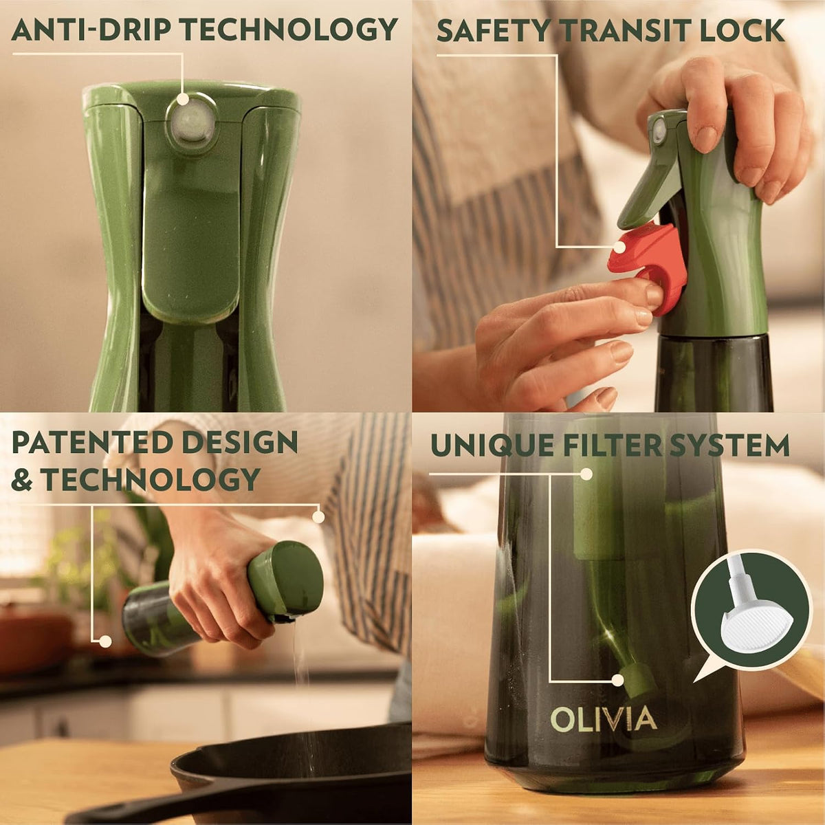 leakproof anti-drip trigger with safety buckle for portable, drip-free transport