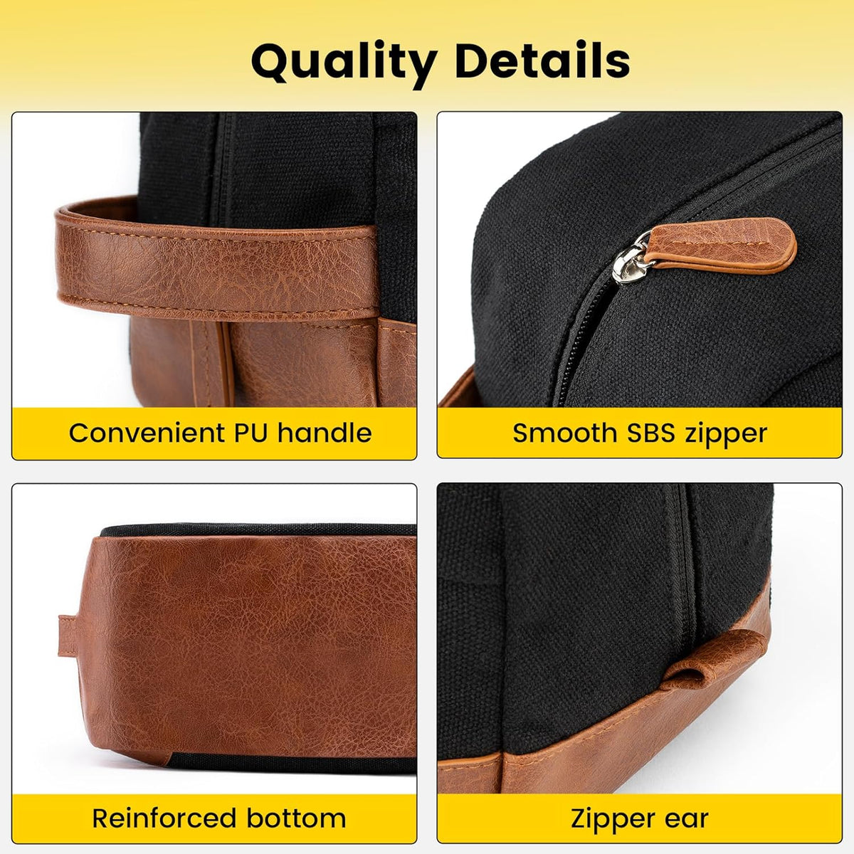 leather hanging handle that doubles as a carry loop