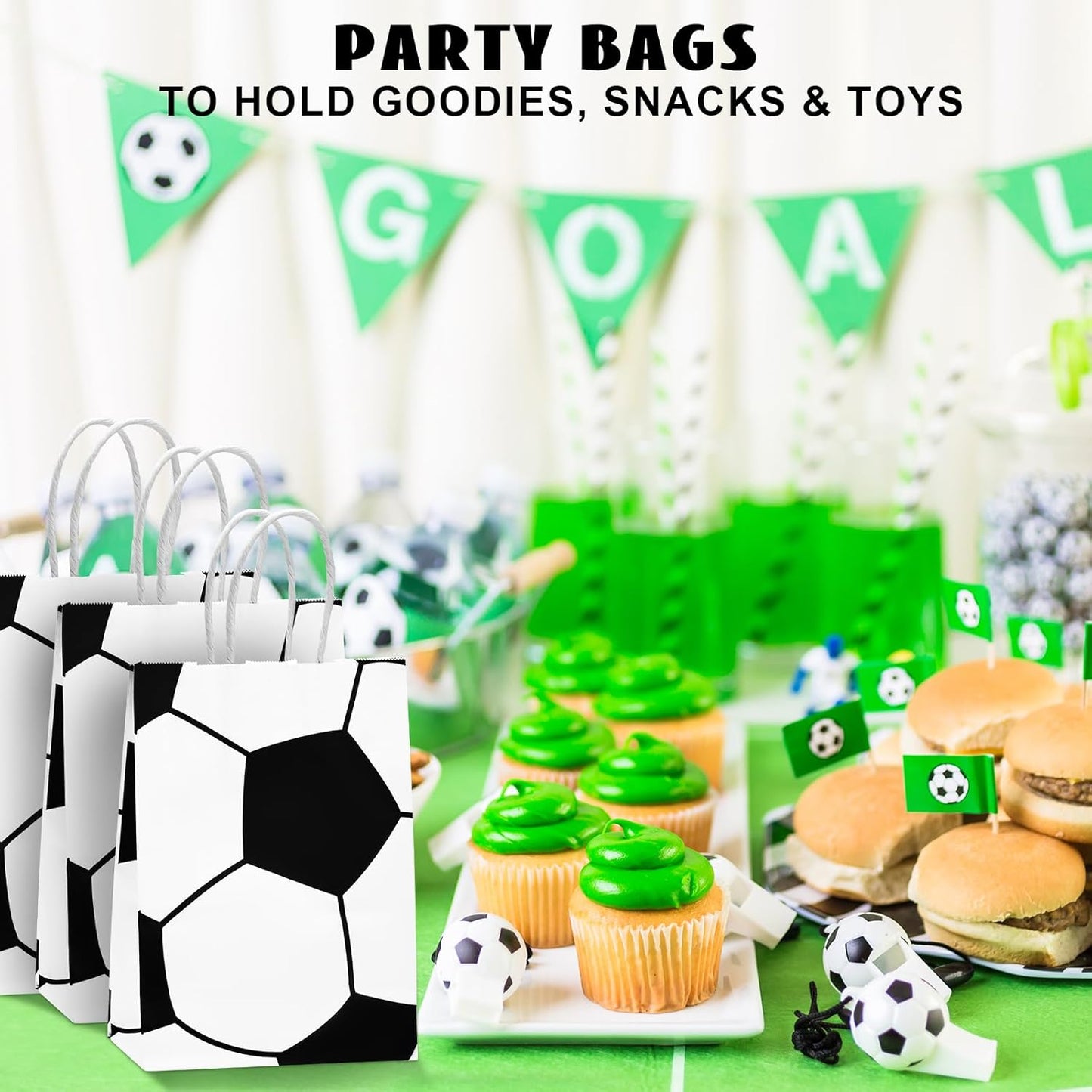 Leezmark Soccer Gift Bags – Team Appreciation Party Favor Bags for End-of-Season Banquet, 12 Pack