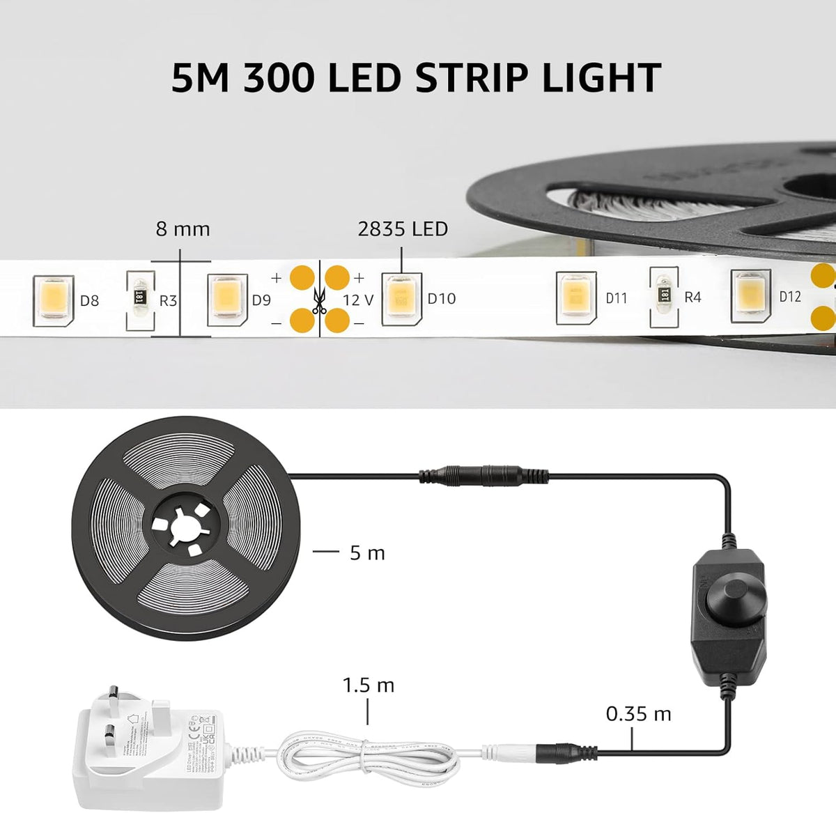Lepro Dimmable LED Tape – 3000K Under Cabinet Task Light for Simple, Intentional Kitchen Design