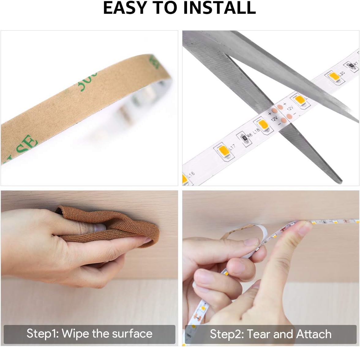 Lepro Dimmable LED Tape – 3000K Under Cabinet Task Light for Simple, Intentional Kitchen Design