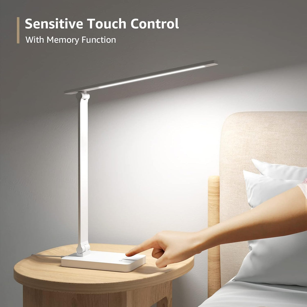 Lepro Touch Control Desk Lamp – Clean-Line Aluminum Design for Intentional Bedrooms and Minimalist Workspaces