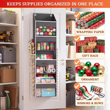 Lifewit Over Door Wrapping Station – Simple Black Organizer for Small Space and Dorm Room Minimalists
