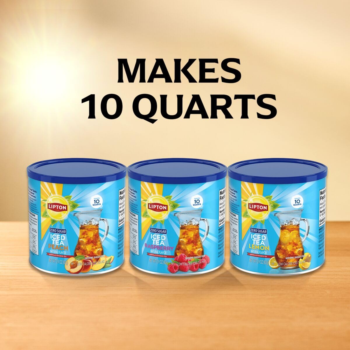 Lipton Sugar-Free Peach Iced Tea Powder – Instant Pitcher for Conference Room and Remote Workdays