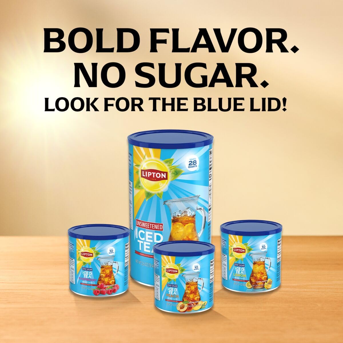 Lipton Sugar-Free Peach Iced Tea Powder – Instant Pitcher for Conference Room and Remote Workdays