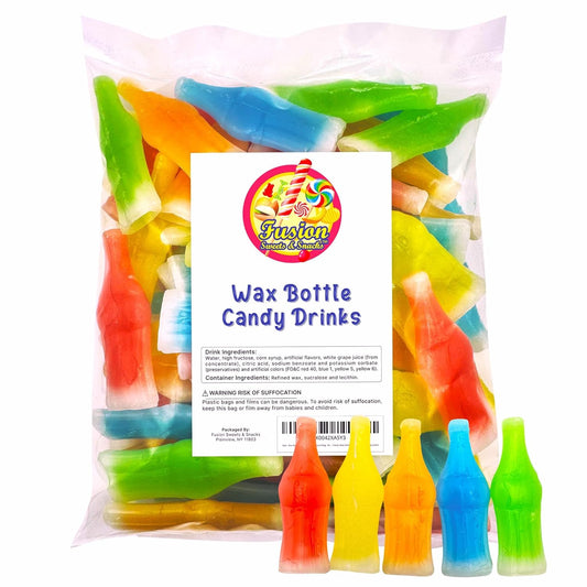 liquid-filled sealed wax bottle format for interactive snacking