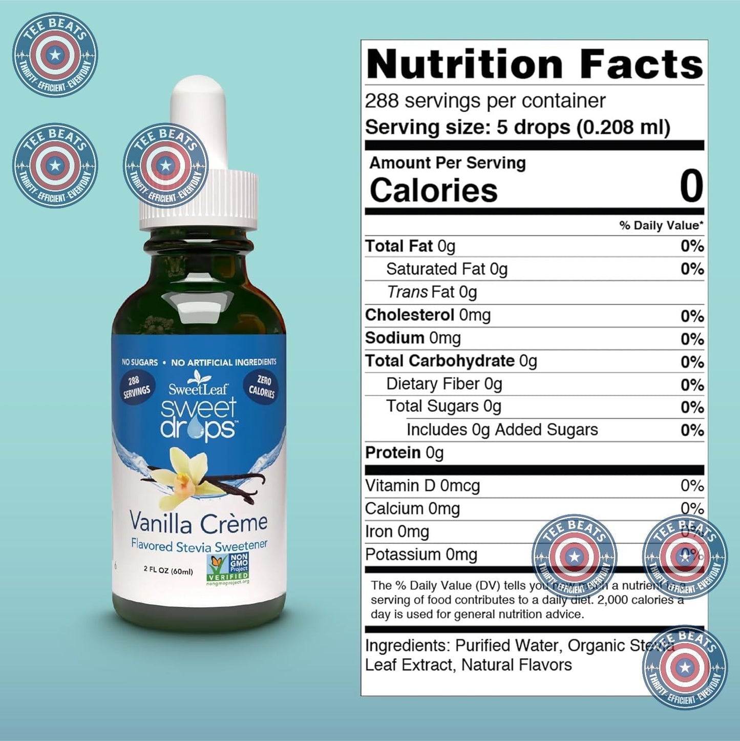 liquid stevia dropper format for measured dosing
