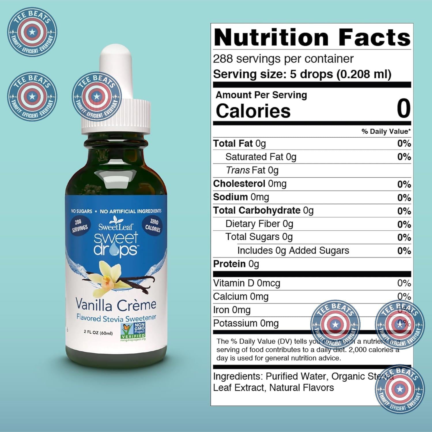 liquid stevia dropper format for measured dosing