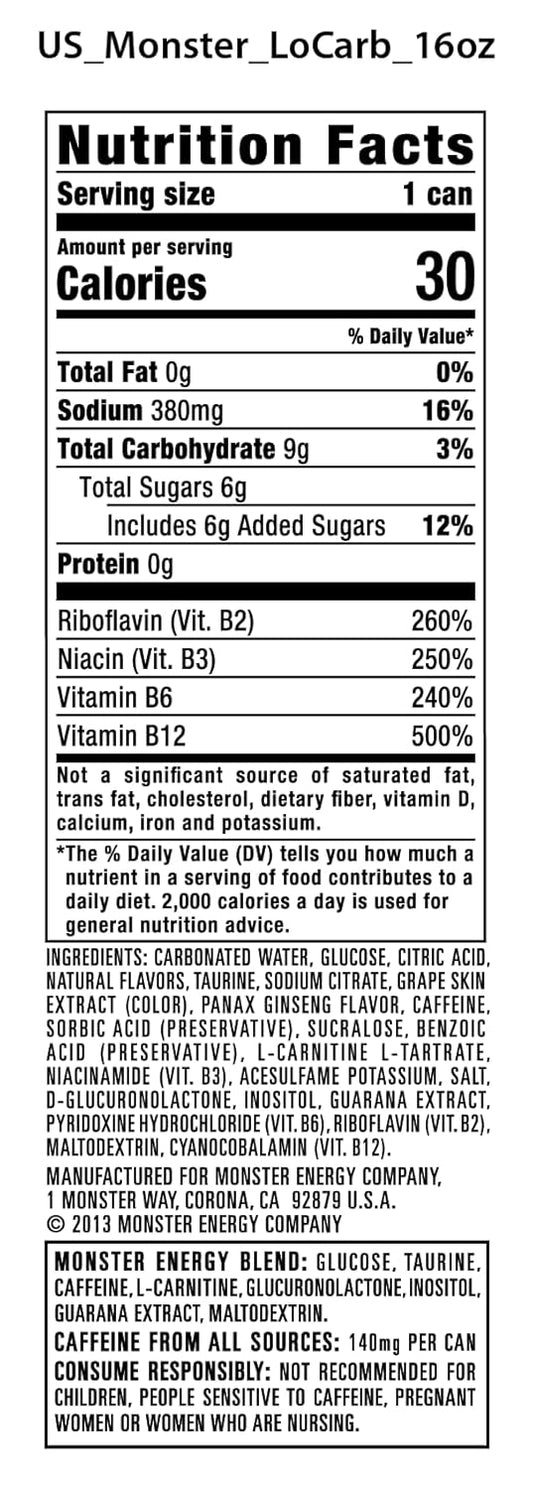 lo-carb formula at 30 calories per can with reduced carbohydrates