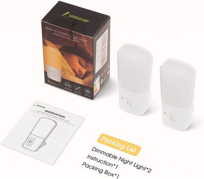LOHAS Auto On/Off Nightlight for Bathroom and Bedroom, 1W LED Plug in for Safe Nighttime Navigation