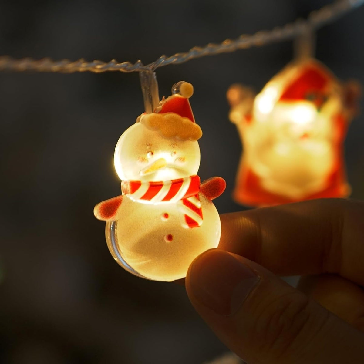 LOLStar Christmas Fairy Lights – Thoughtful Holiday Hostess Gift with Santa Snowman and Candy Cane Charms, Ready to Gift