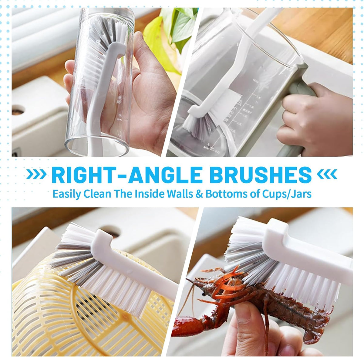 long-handled reach brushes for scratch-free cleaning of tile, sinks, and tubs